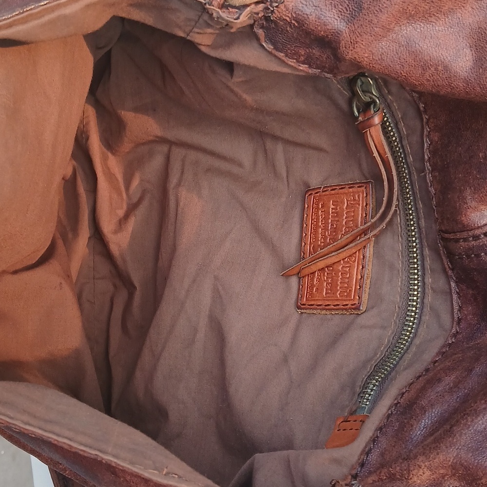 Lucky Brand "Stash" Bag Pre-owned Distressed Chunky Leather - Picture 2 of 16